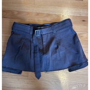 Lioness Charcoall Grey Mini Pleated Skirt With Belt, Size S